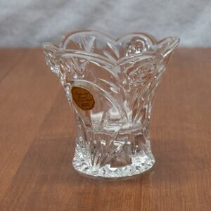 Vintage American Rose PRINCESS HOUSE 24% Lead Crystal Votive Taper Candle Holder